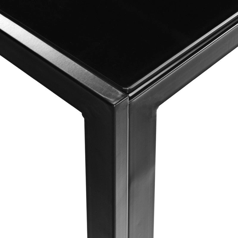 Table de salle à manger moderne en verre 6 places noire