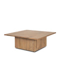 Table basse carrée June en bois marron clair cannelé