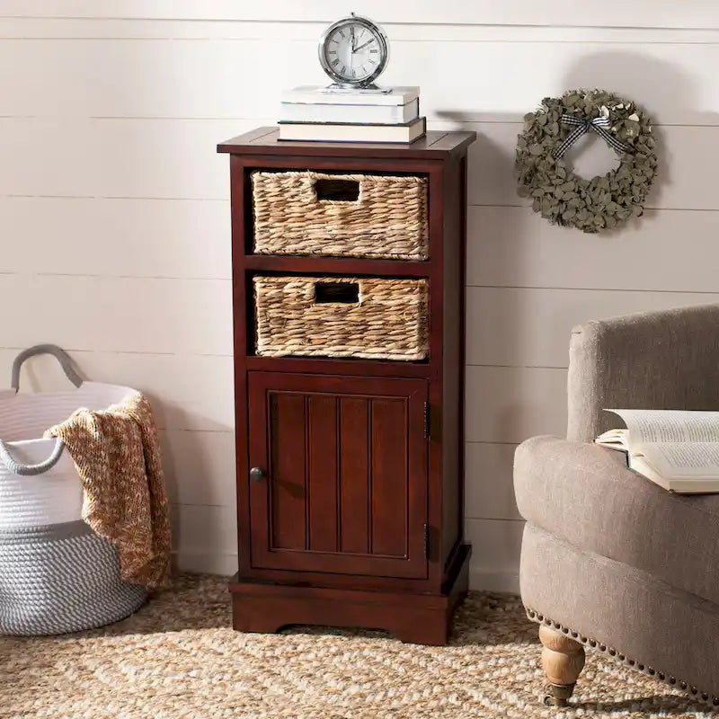 Armoire de rangement noire d'aspect vieilli - 15.9 x 11.8 x 35 - 16Lx12Px35H