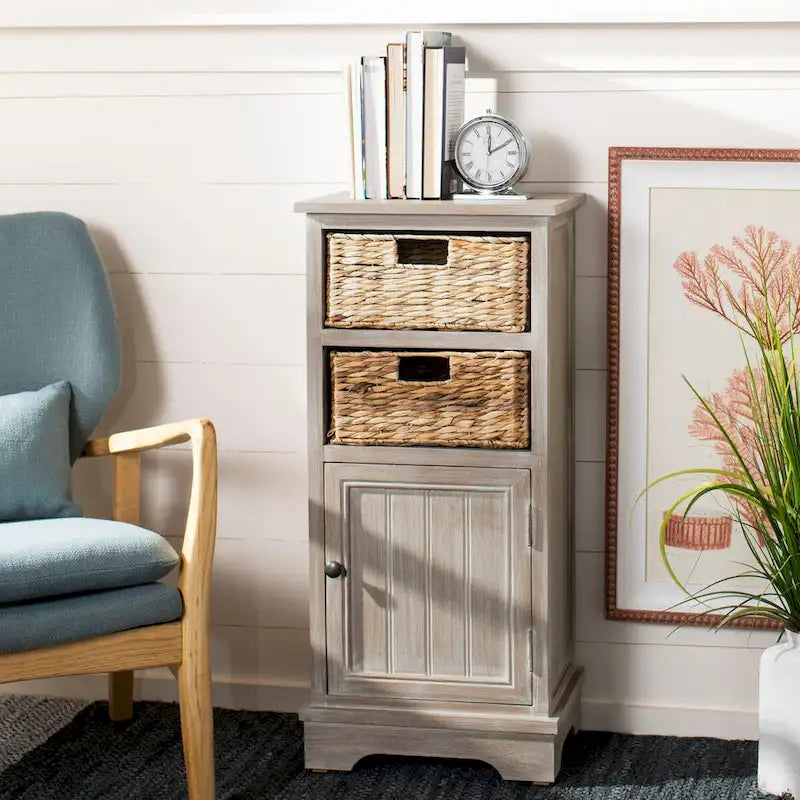 Armoire de rangement noire d'aspect vieilli - 15.9 x 11.8 x 35 - 16Lx12Px35H