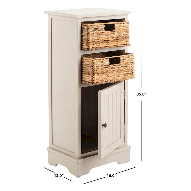 Armoire de rangement noire d'aspect vieilli - 15.9 x 11.8 x 35 - 16Lx12Px35H