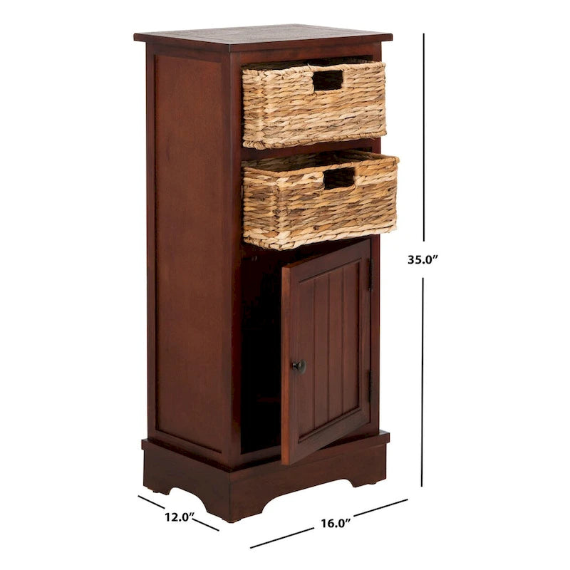Armoire de rangement noire d'aspect vieilli - 15.9 x 11.8 x 35 - 16Lx12Px35H