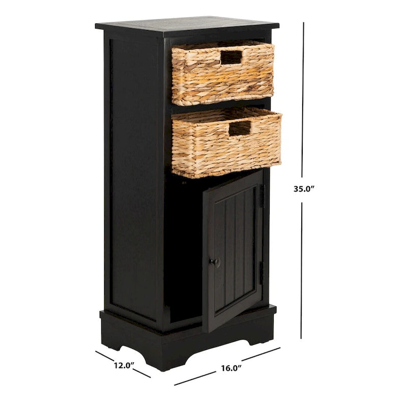 Armoire de rangement noire d'aspect vieilli - 15.9 x 11.8 x 35 - 16Lx12Px35H