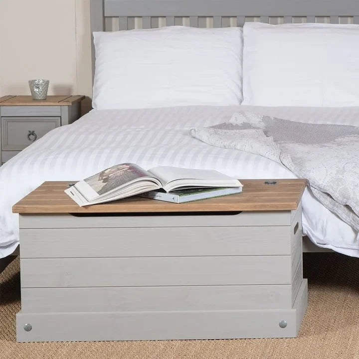 Coffre de rangement/ottoman en bois