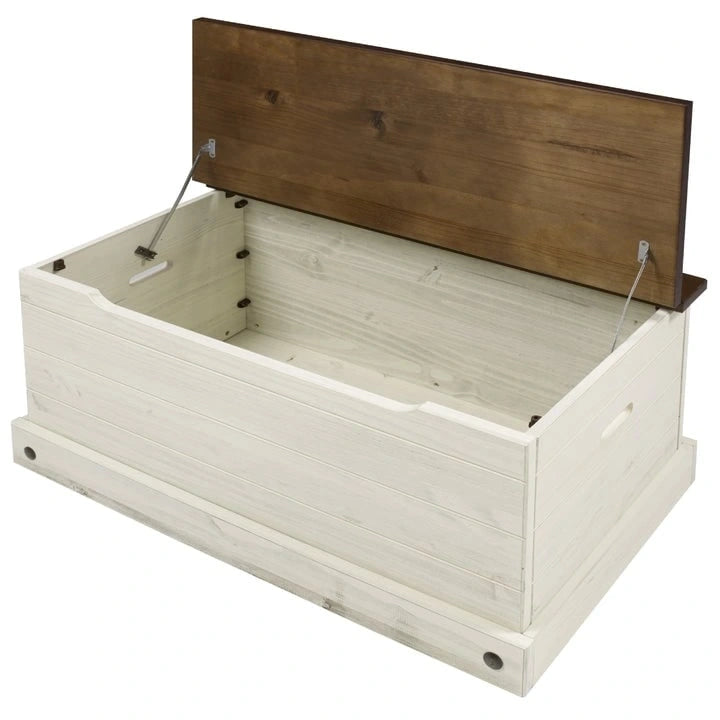 Coffre de rangement/ottoman en bois