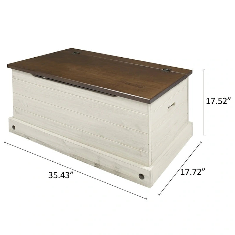 Coffre de rangement/ottoman en bois