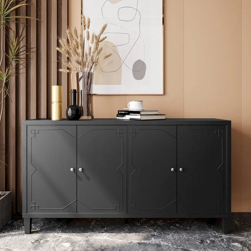 Meuble d'appoint 4 portes Meuble en bois Buffet de rangement