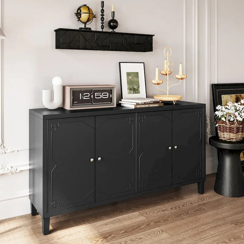 Meuble d'appoint 4 portes Meuble en bois Buffet de rangement
