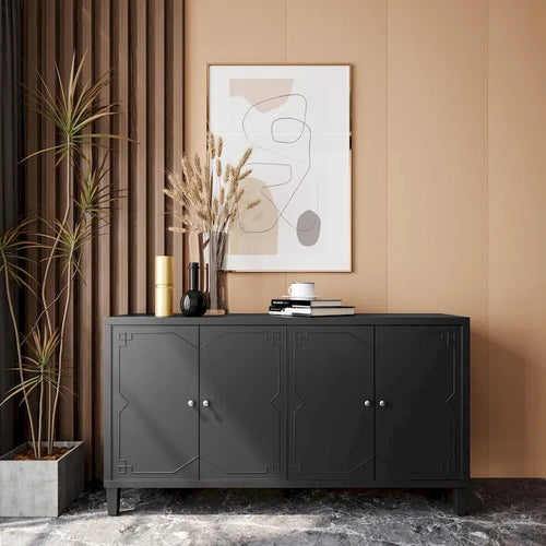 Meuble d'appoint 4 portes Meuble en bois Buffet de rangement
