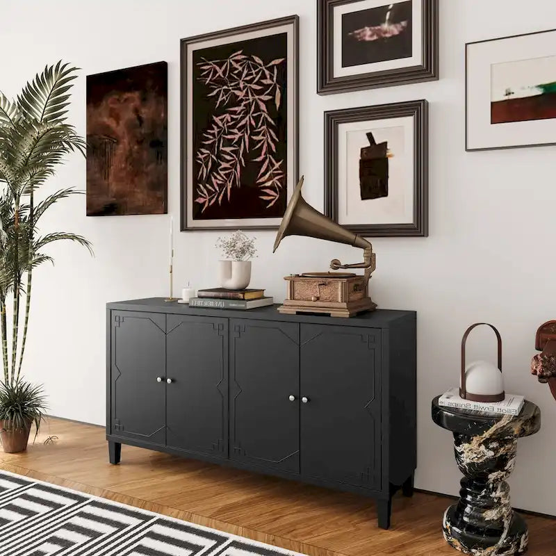 Meuble d'appoint 4 portes Meuble en bois Buffet de rangement