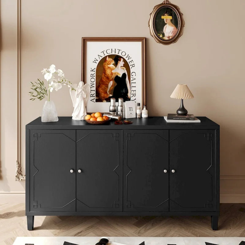 Meuble d'appoint 4 portes Meuble en bois Buffet de rangement
