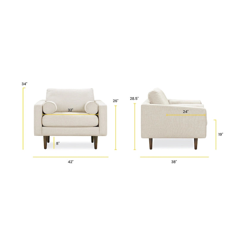 Fauteuil de salon en tissu Napa