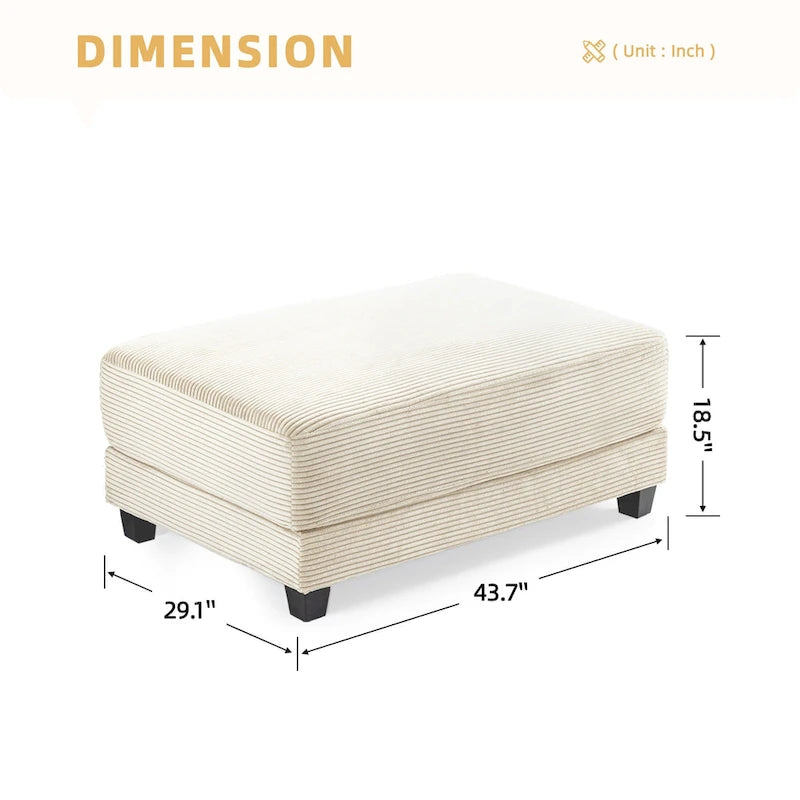 Le Pouf Contemporain en Velours Côtelé Surdimensionné