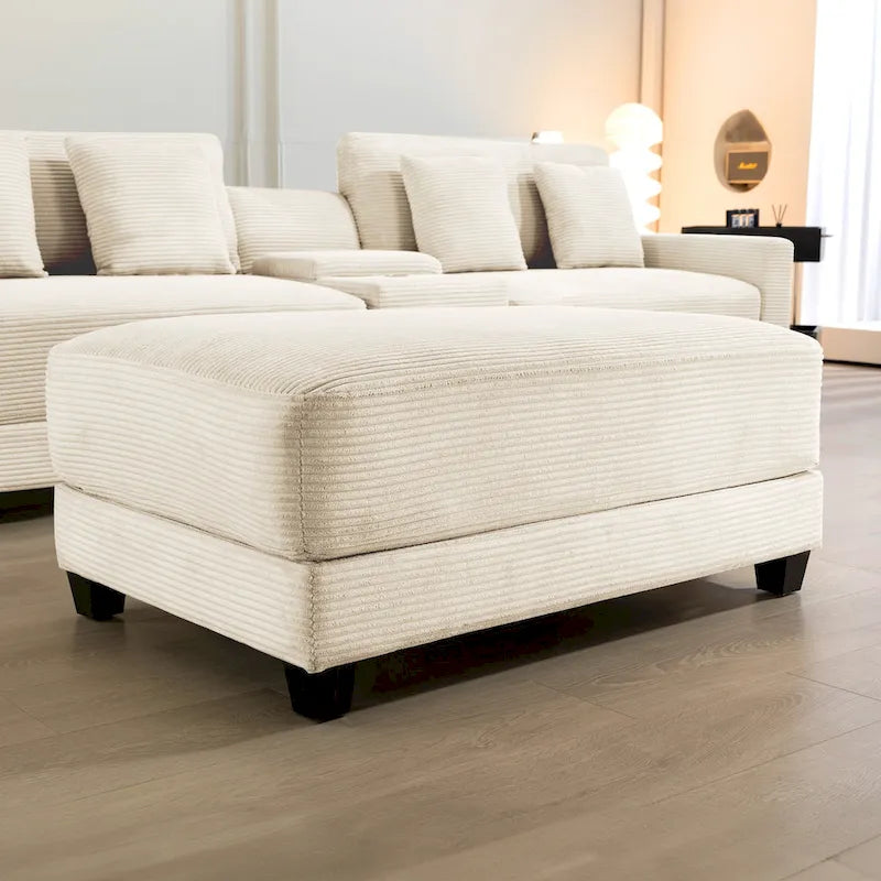 Le Pouf Contemporain en Velours Côtelé Surdimensionné