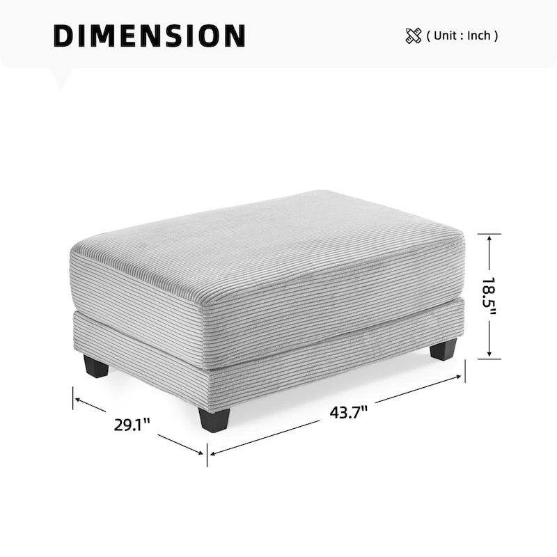 Le Pouf Contemporain en Velours Côtelé Surdimensionné
