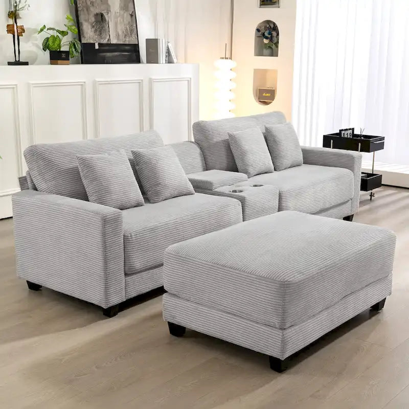 Le Pouf Contemporain en Velours Côtelé Surdimensionné