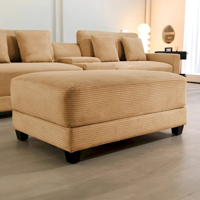 Le Pouf Contemporain en Velours Côtelé Surdimensionné