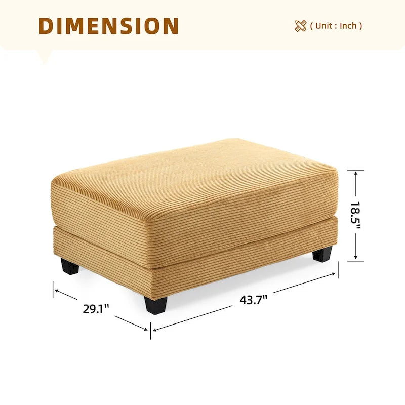 Le Pouf Contemporain en Velours Côtelé Surdimensionné