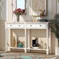 Console Table Table d'appoint Montage facile avec deux tiroirs de rangement et étagère inférieure pour le salon, l'entrée
