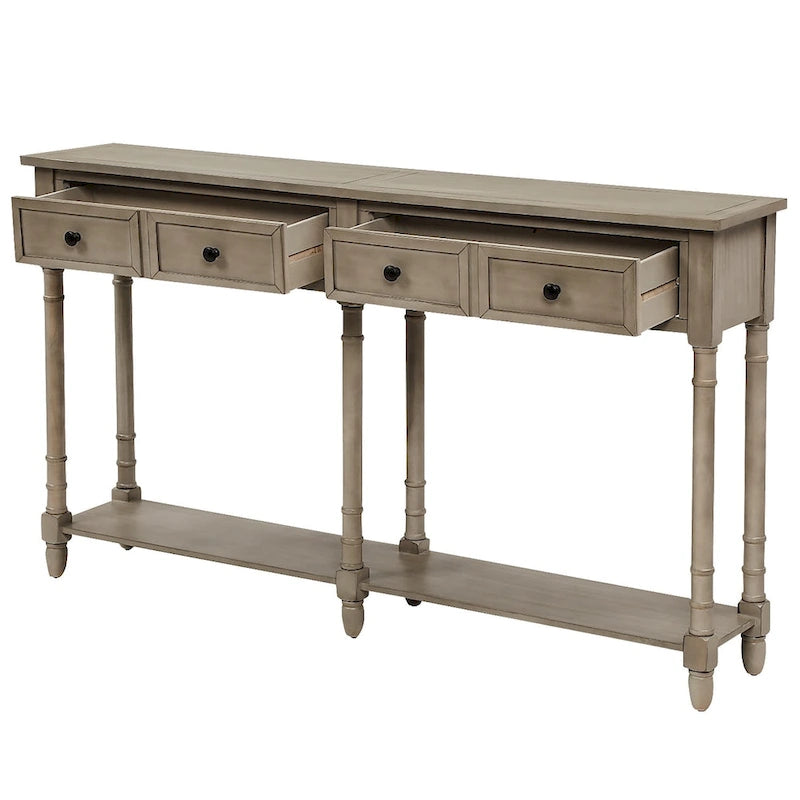 Console Table Table d'appoint Montage facile avec deux tiroirs de rangement et étagère inférieure pour le salon, l'entrée