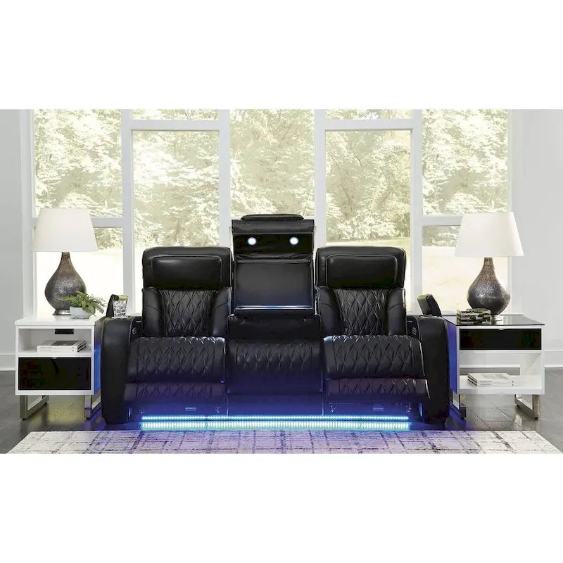 Canapé inclinable électrique noir - 86L x 38P x 44H