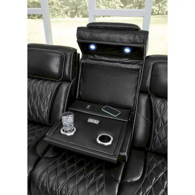 Canapé inclinable électrique noir - 86L x 38P x 44H