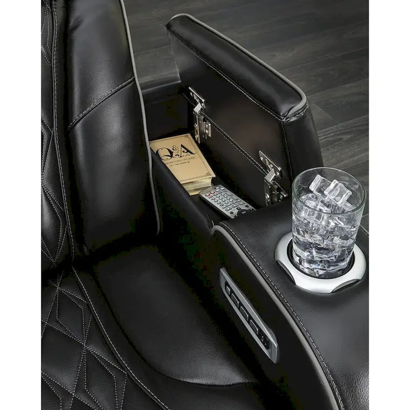 Canapé inclinable électrique noir - 86L x 38P x 44H