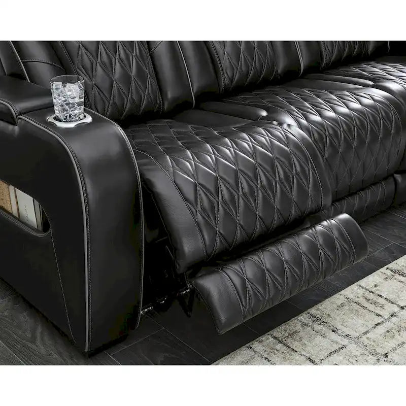 Canapé inclinable électrique noir - 86L x 38P x 44H