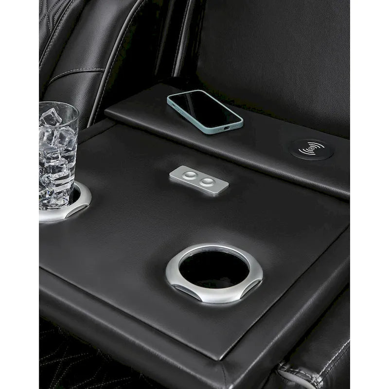 Canapé inclinable électrique noir - 86L x 38P x 44H