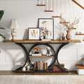 Console d'entrée de 160 cm de long, Table rustique derrière le canapé