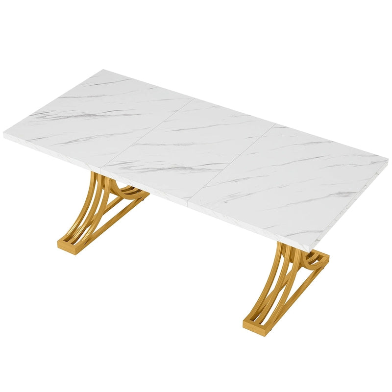 63 Table de salle à manger moderne avec pieds tréteaux pour cuisine salle à manger