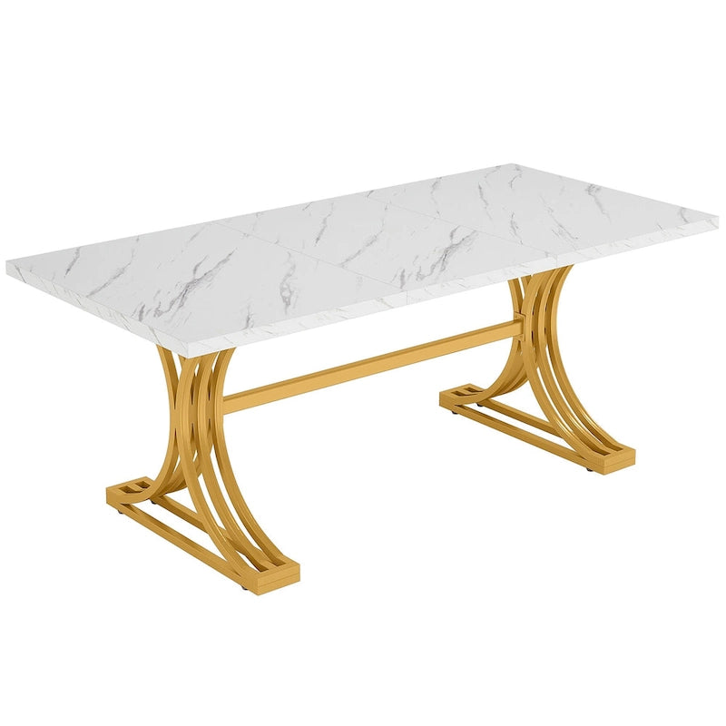63 Table de salle à manger moderne avec pieds tréteaux pour cuisine salle à manger