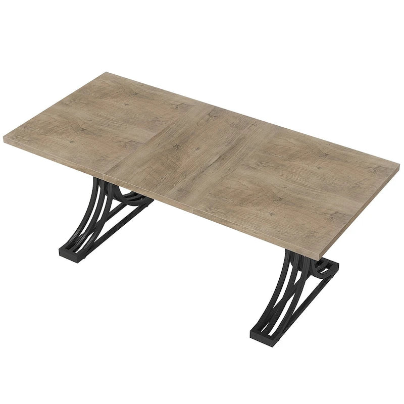 63 Table de salle à manger moderne avec pieds tréteaux pour cuisine salle à manger
