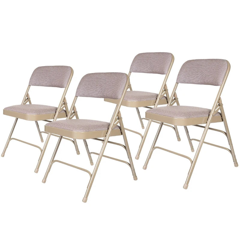  Bernadine Collection Fabric Triple Brace Folding Chair, Pack of 4