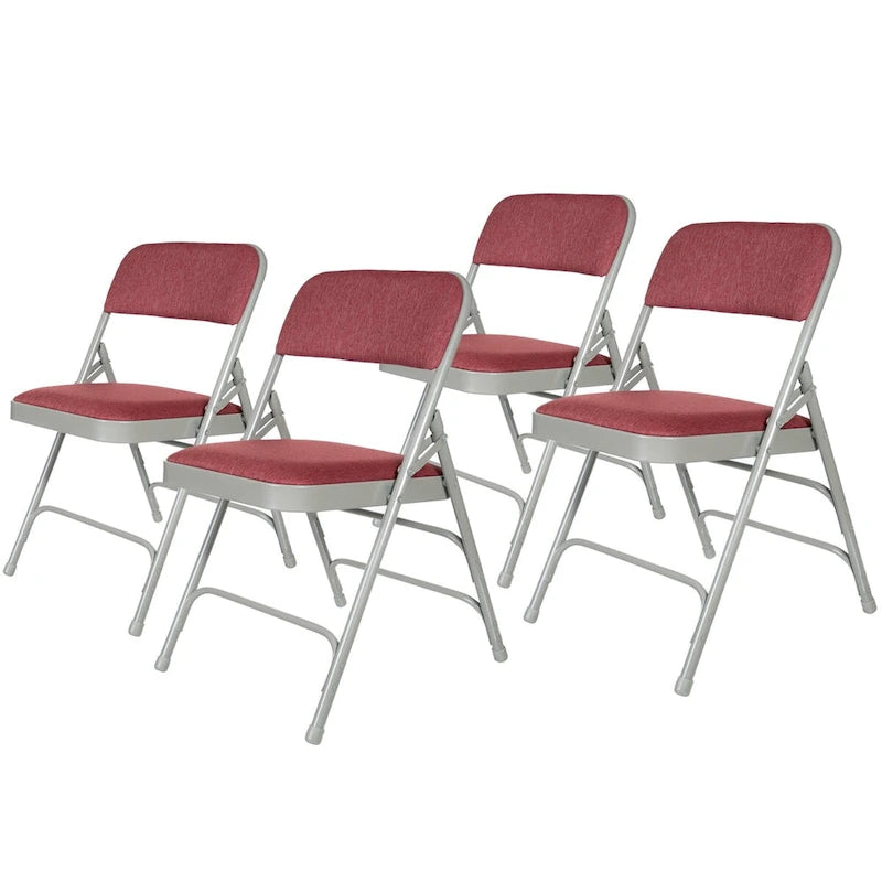Chaise pliante Triple Renfort en Tissu, Lot de 4