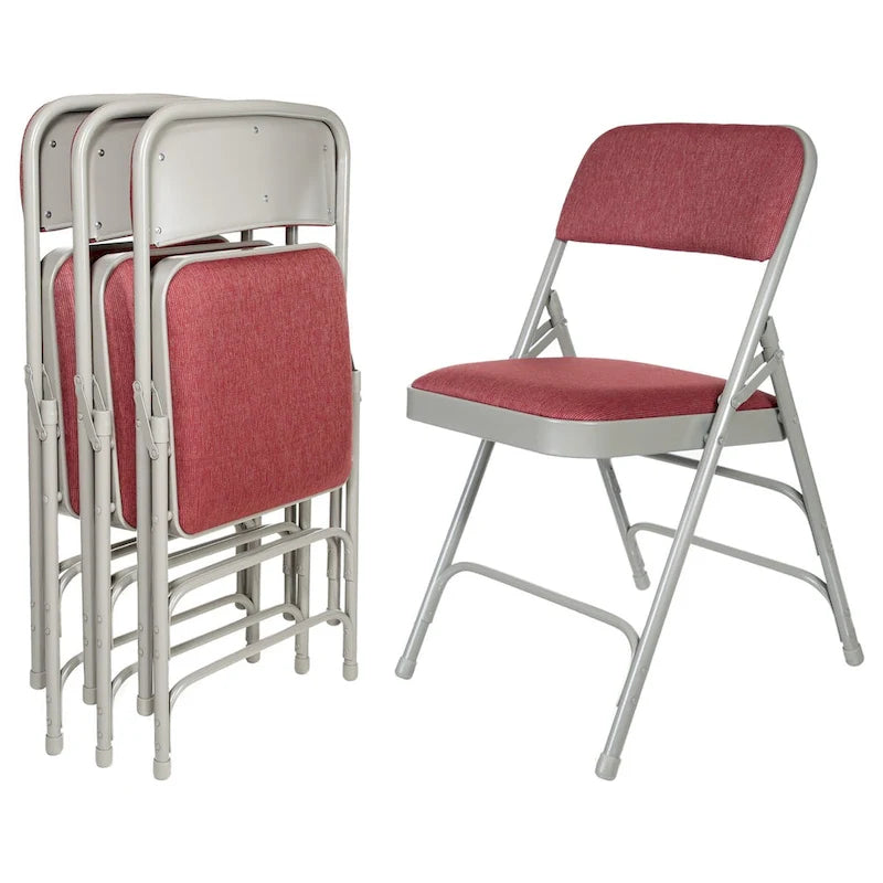 Chaise pliante Triple Renfort en Tissu, Lot de 4