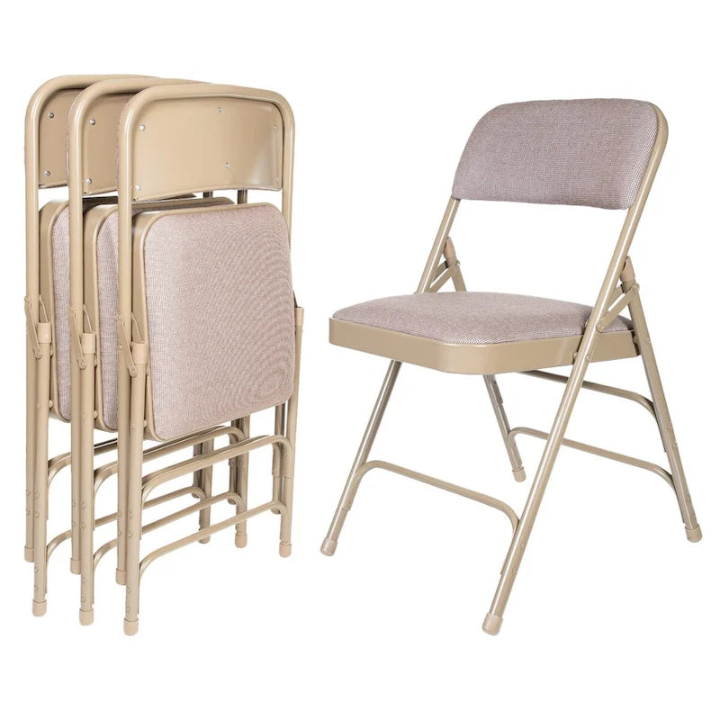 Chaise pliante Triple Renfort en Tissu, Lot de 4