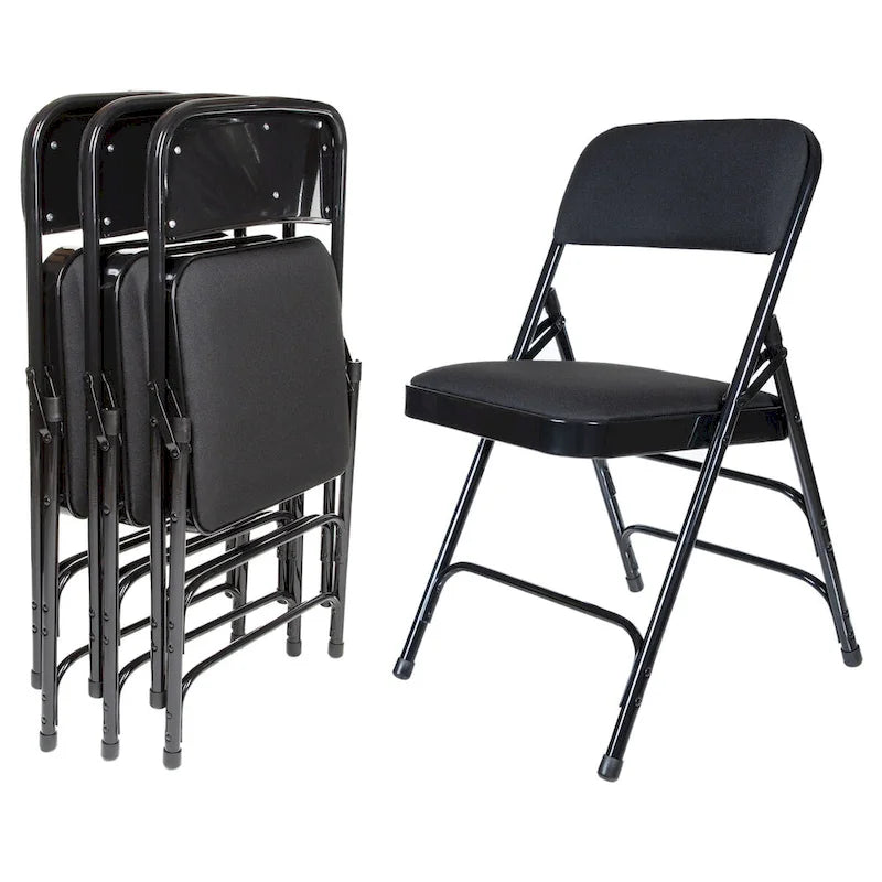 Chaise pliante Triple Renfort en Tissu, Lot de 4
