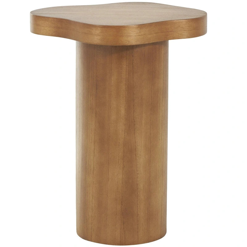 Table d'appoint en bois avec plateau carré arrondi - Noir ou marron -