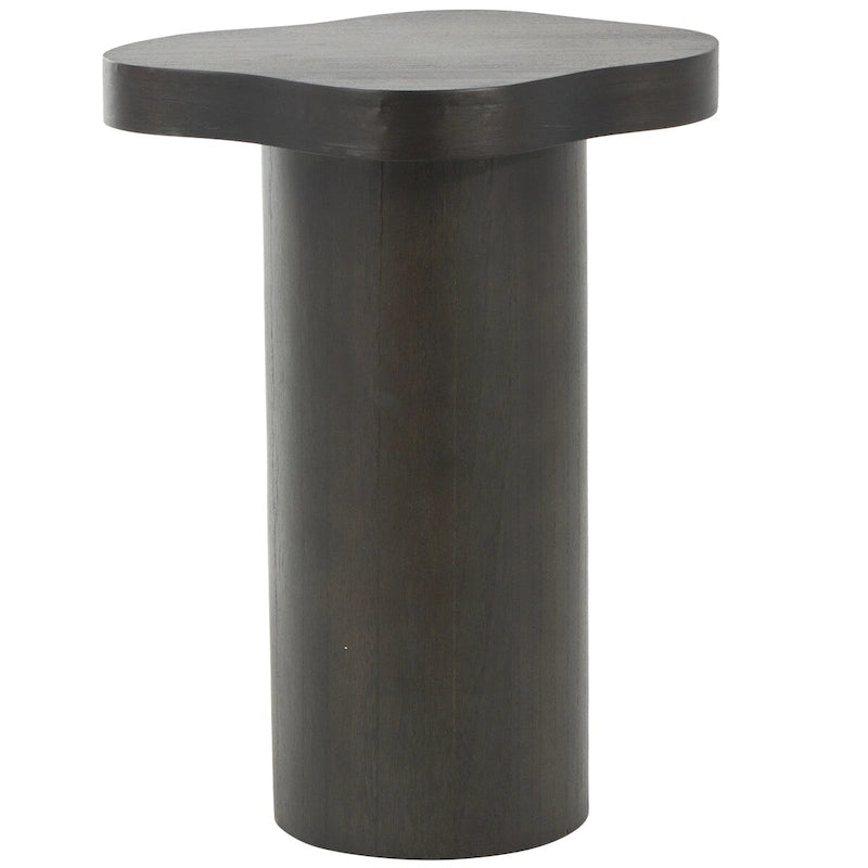 Table d'appoint en bois avec plateau carré arrondi - Noir ou marron -