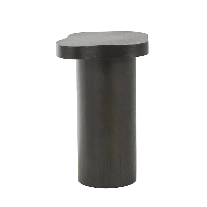 Table d'appoint en bois avec plateau carré arrondi - Noir ou marron -