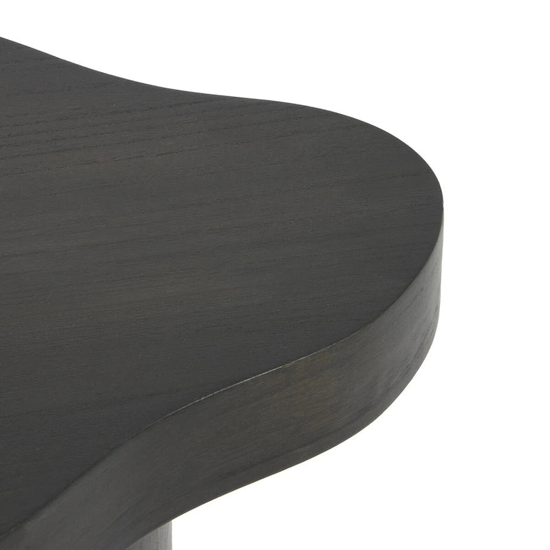Table d'appoint en bois avec plateau carré arrondi - Noir ou marron -