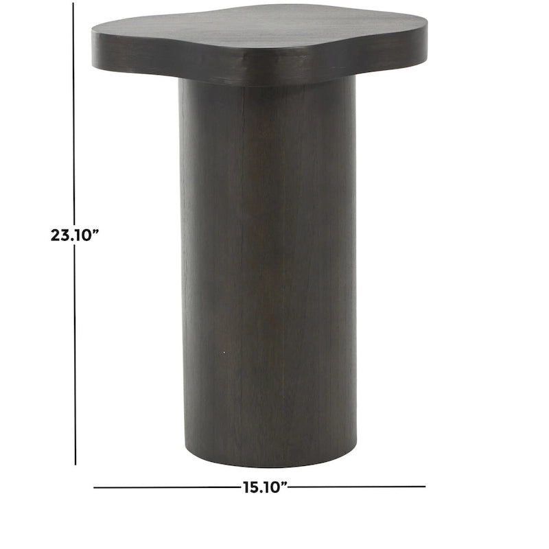 Table d'appoint en bois avec plateau carré arrondi - Noir ou marron -