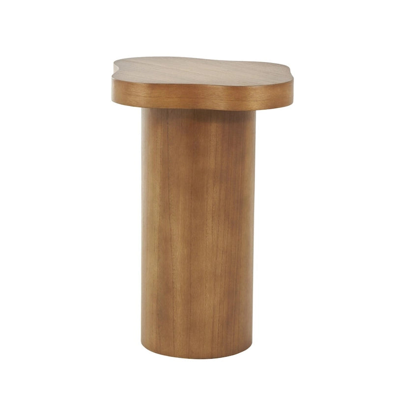Table d'appoint en bois avec plateau carré arrondi - Noir ou marron -