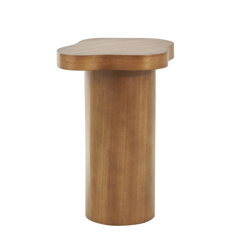 Table d'appoint en bois avec plateau carré arrondi - Noir ou marron -
