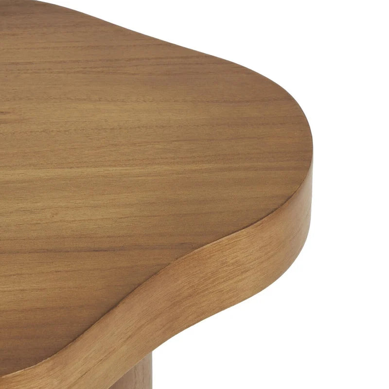 Table d'appoint en bois avec plateau carré arrondi - Noir ou marron -