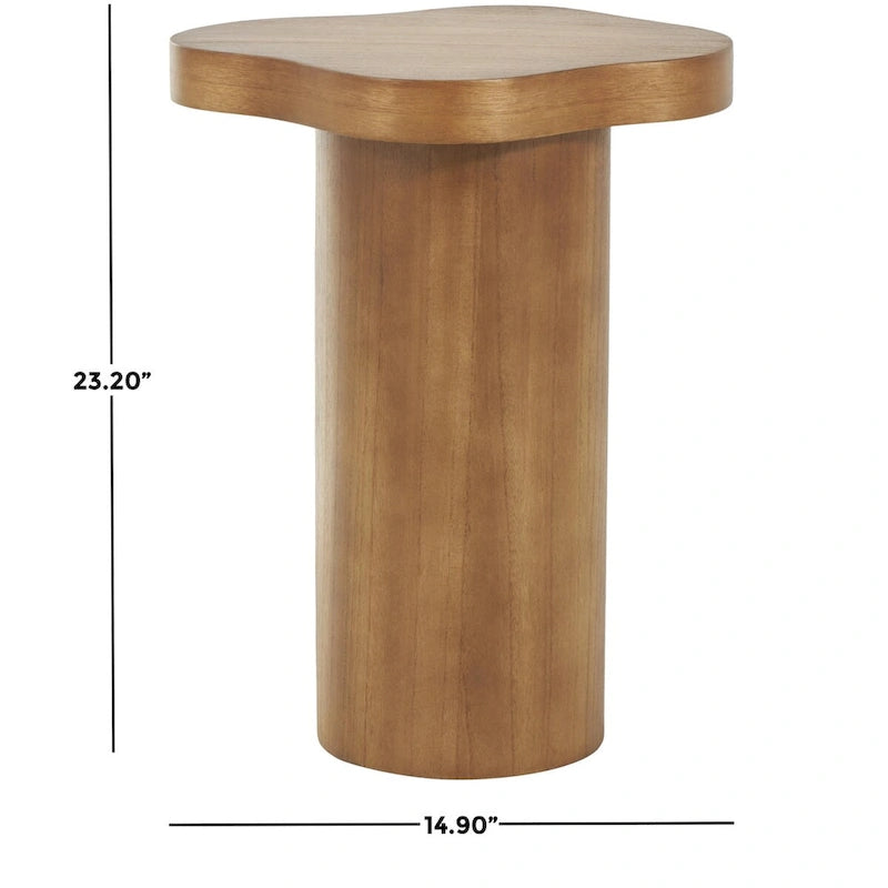 Table d'appoint en bois avec plateau carré arrondi - Noir ou marron -
