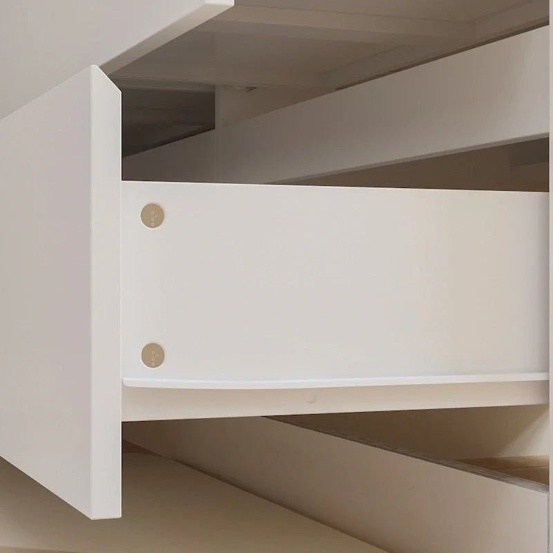 Commode pivotante 32,7H et bureau coiffeuse 6 tiroirs Blanc/Noir